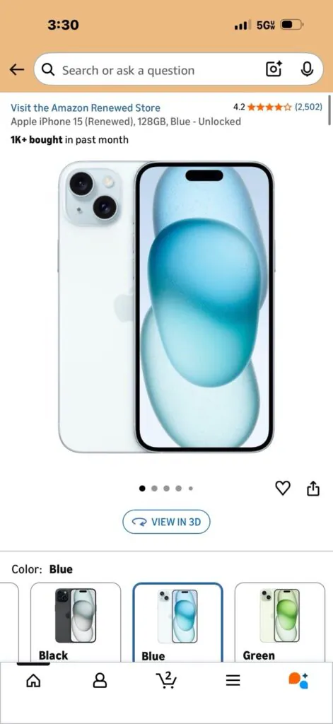 iPhone 15 Blue 128gb New