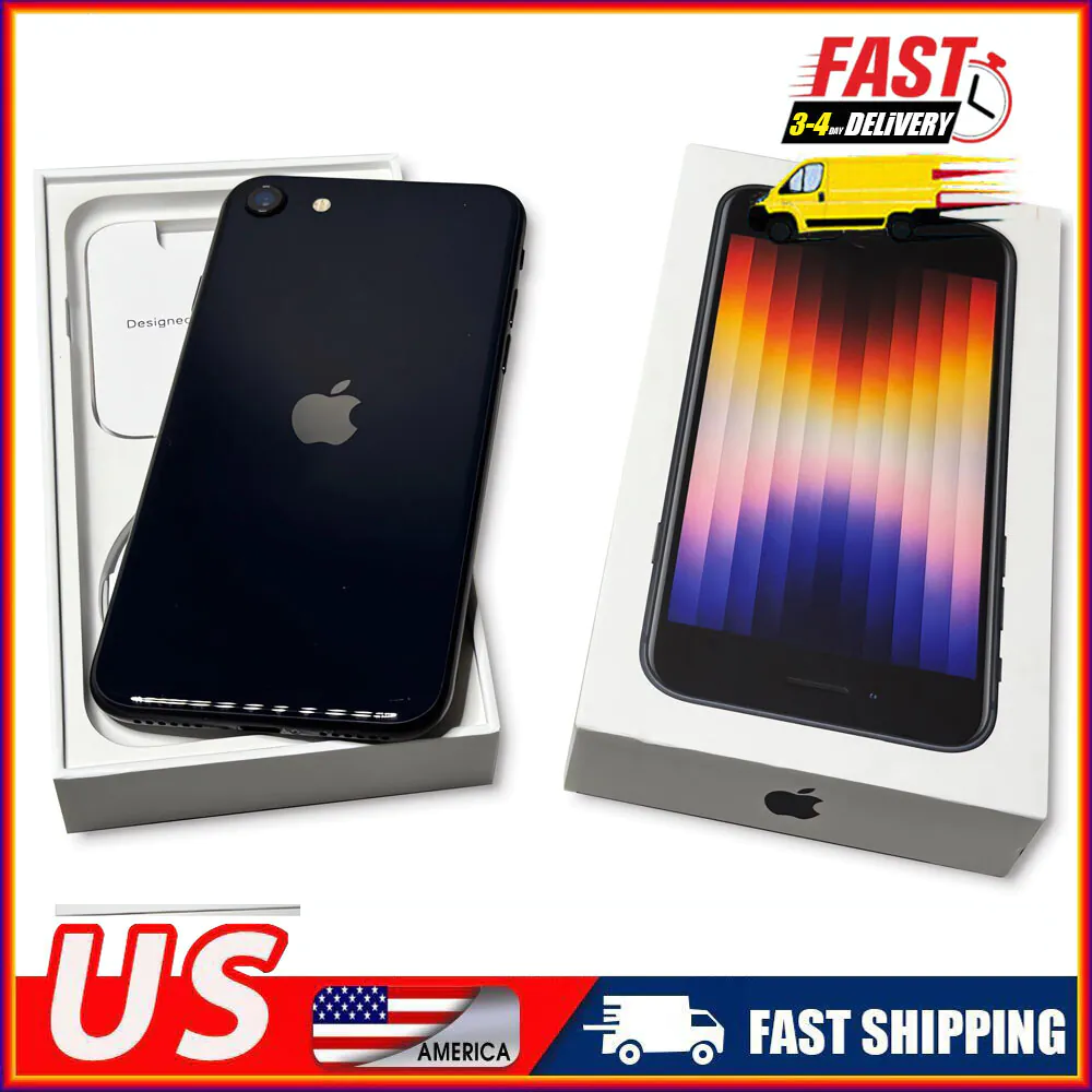 NEW in SEALED Box Apple iPhone SE 3rd (2022) 5G 64/128/256GB FACTORY UNLOCKED US