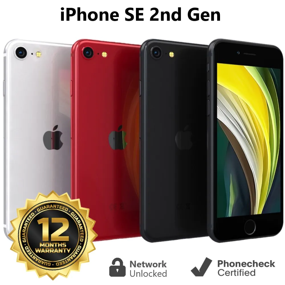 Apple iPhone SE 2nd Gen. – 64GB | 128GB | 256GB (Unlocked) A2275 – Very Good