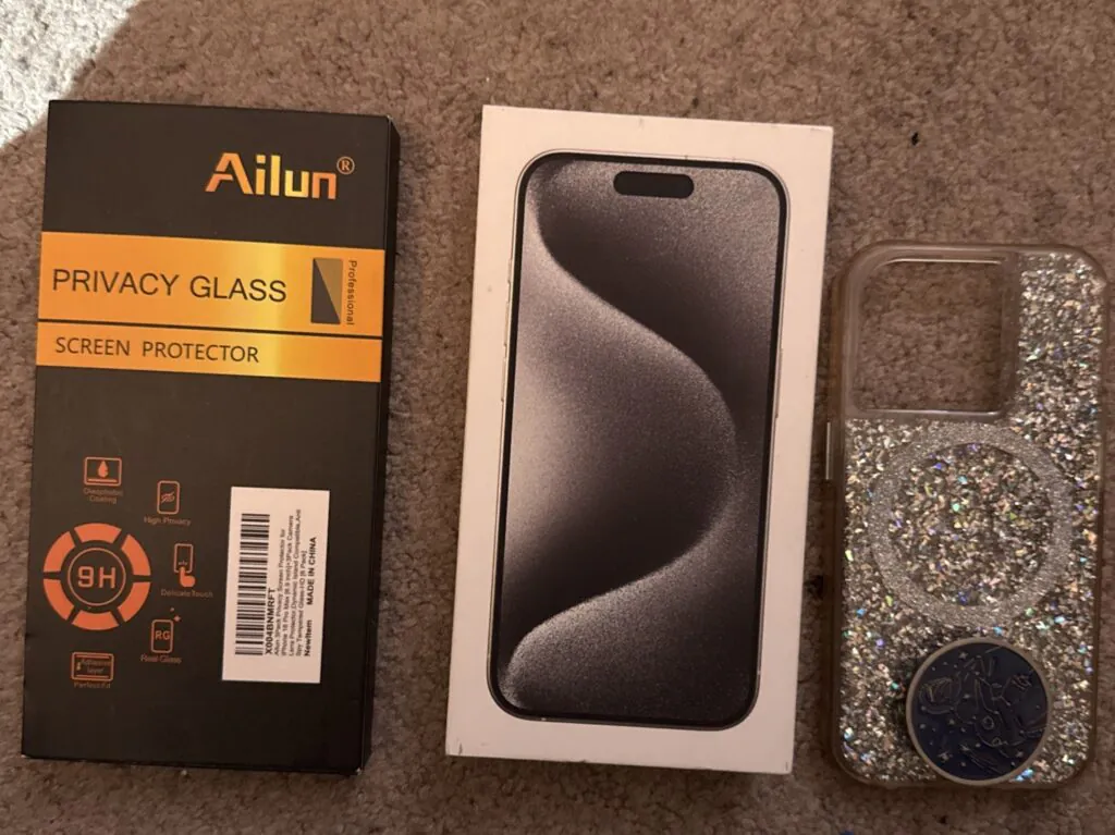 Apple iPhone 15 Pro 512GB White Titanium Excellent Condition- Bundle!!