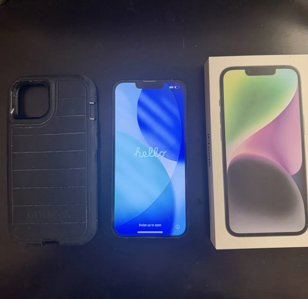 Apple iPhone 14 128GB, Unlocked, Midnight Black,  OTTERBOX