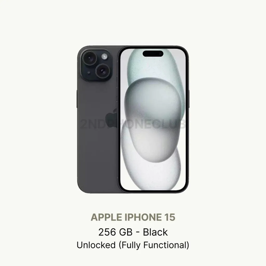 Apple iPhone 15 – 256GB – Unlocked – Good Condition – No Face ID