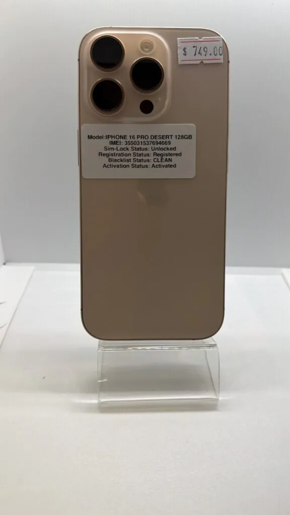 Apple iPhone 16 Pro – 128 GB – Desert Titanium (Unlocked)