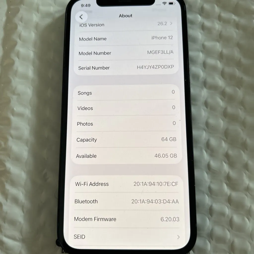 Apple iPhone 12 64GB Black, Unlocked