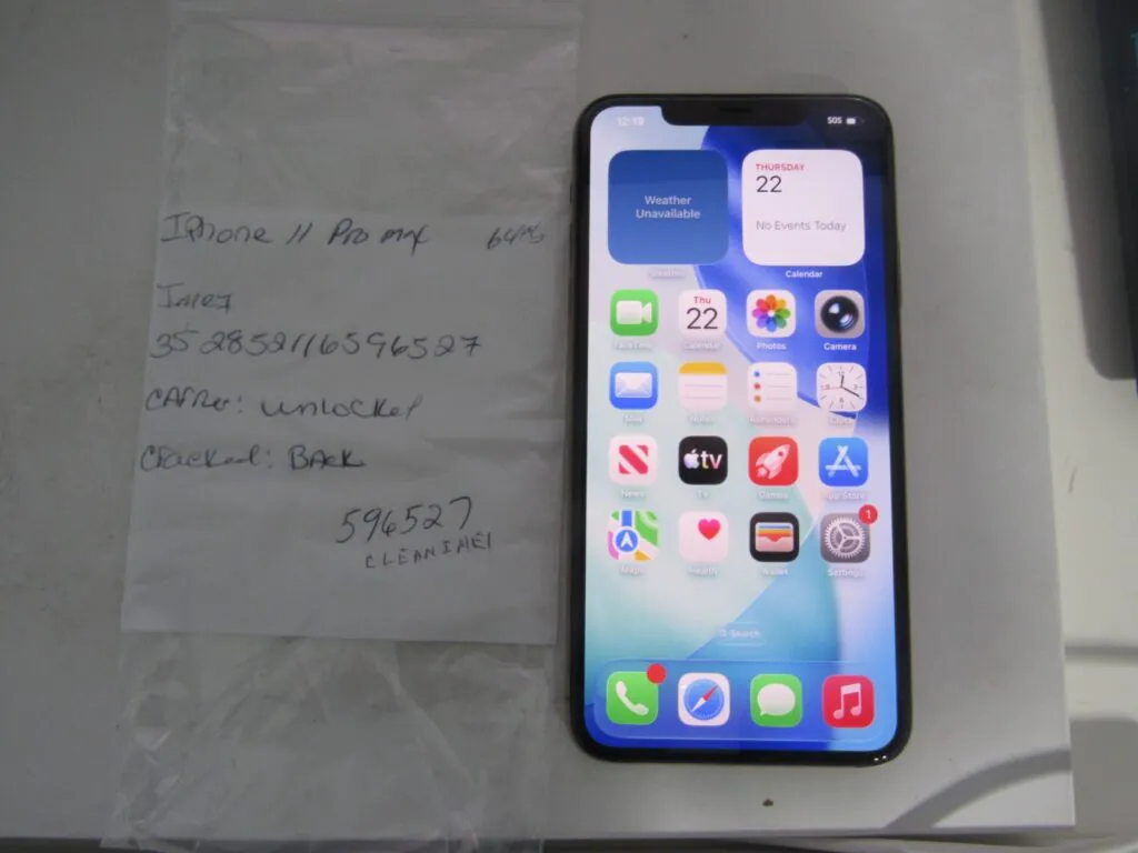 Apple iPhone 11 Pro Max,  Unlocked, 64GB, Gold, Cracked Back,Clean IMEI