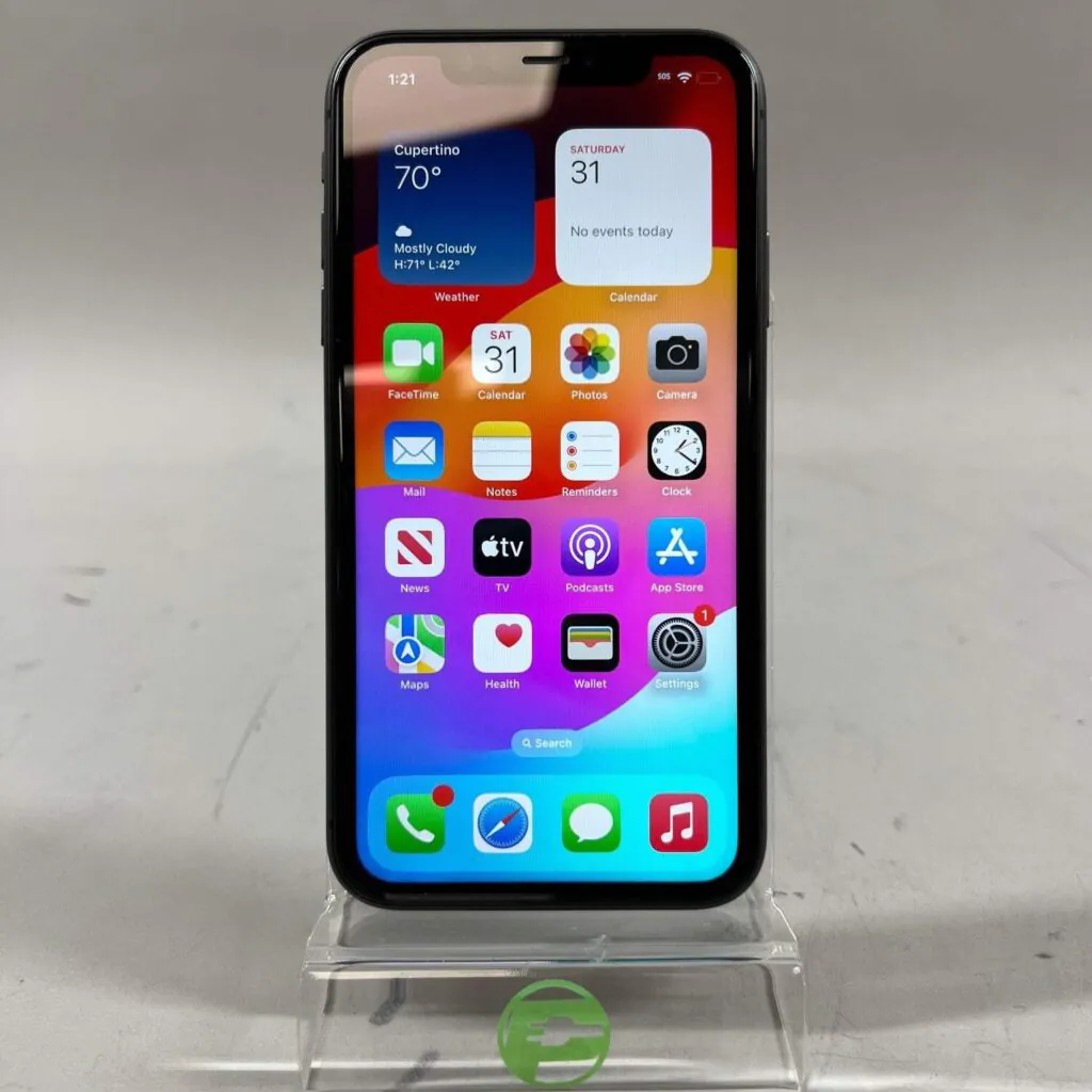 Unlocked Apple iPhone 11 64GB 17.6.1 Black MWJE2LL/A Bent Phone