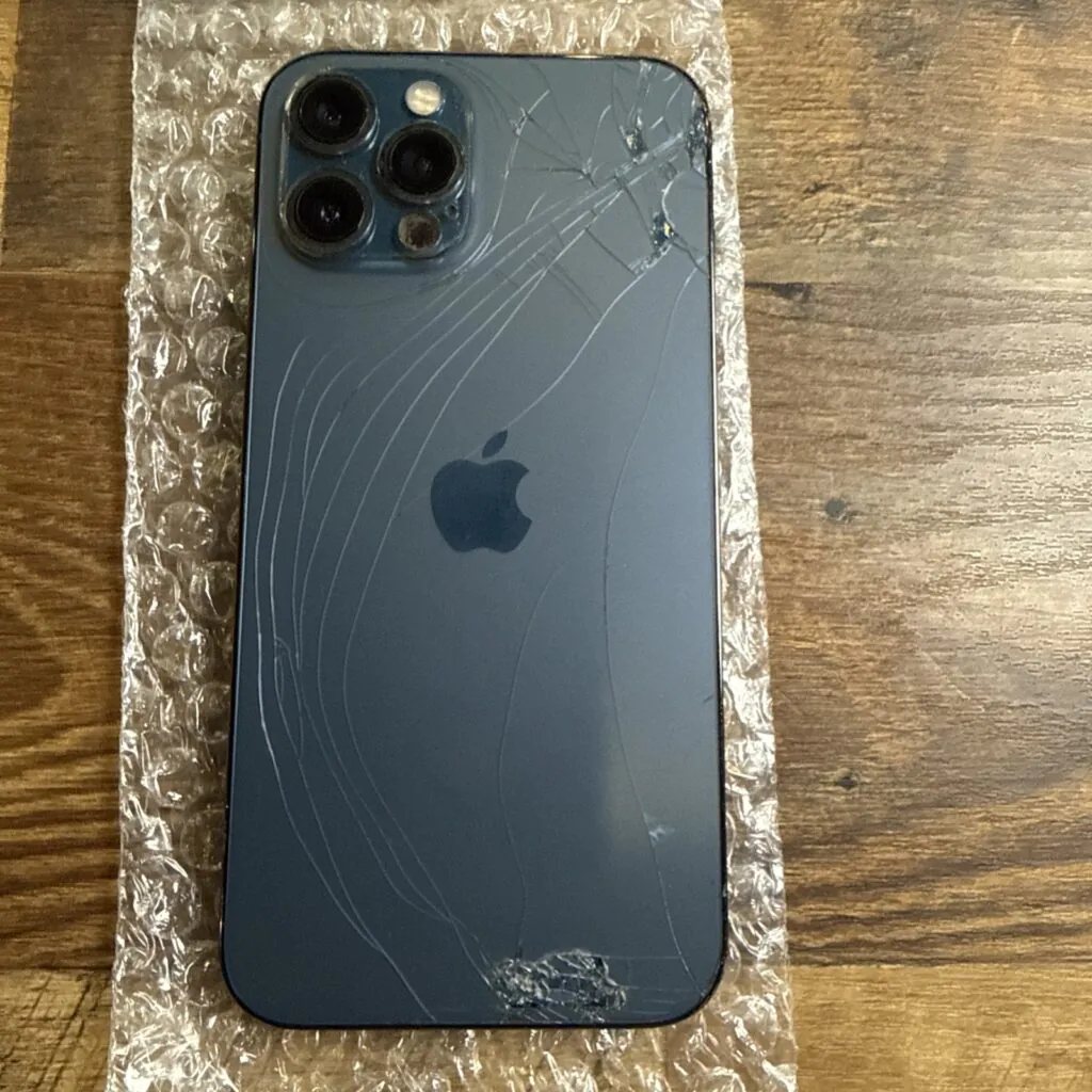 iPhone 12 Pro Max 256gb Pacific Blue (AT&T) CHECK ESN CRACKED LCD AND BACK READ