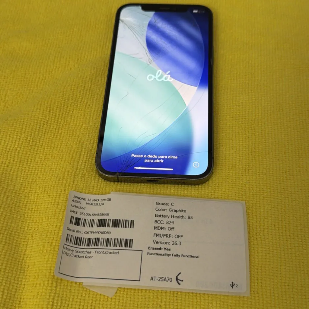 Apple iPhone 12 Pro 128GB Graphite MGK13LL/A A2341 READ UNLOCKED