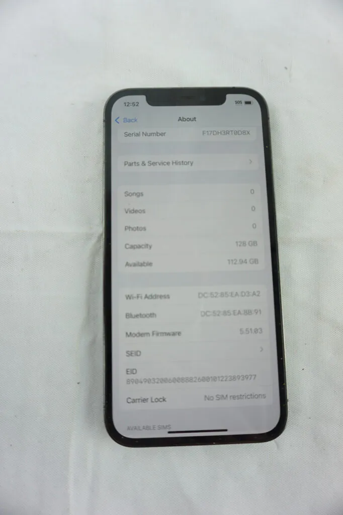 Apple iPhone 12 Pro – 128GB – Unlocked -MGMK3RM/A