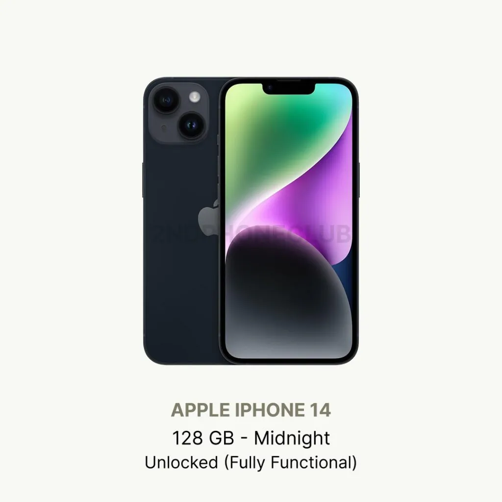 Apple iPhone 14 128GB Midnight Unlocked Excellent Condition (Renewed)