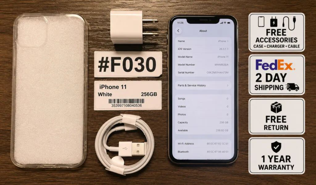 Apple iPhone 11 256GB White (Unlocked) – Read Seller Notes