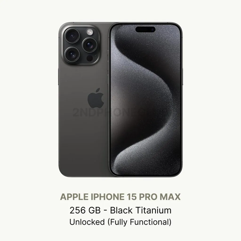 iphone 15 Pro Max, 256 GB, All colors, Unlocked, Excellent Condition (Renewed)