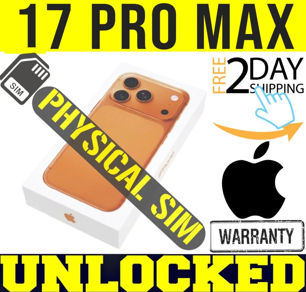 APPLE IPHONE 17 PRO MAX 256GB ORANGE (UNLOCKED)✅PHYSICAL SIM CARD TRAY ✅❖SEALED❖