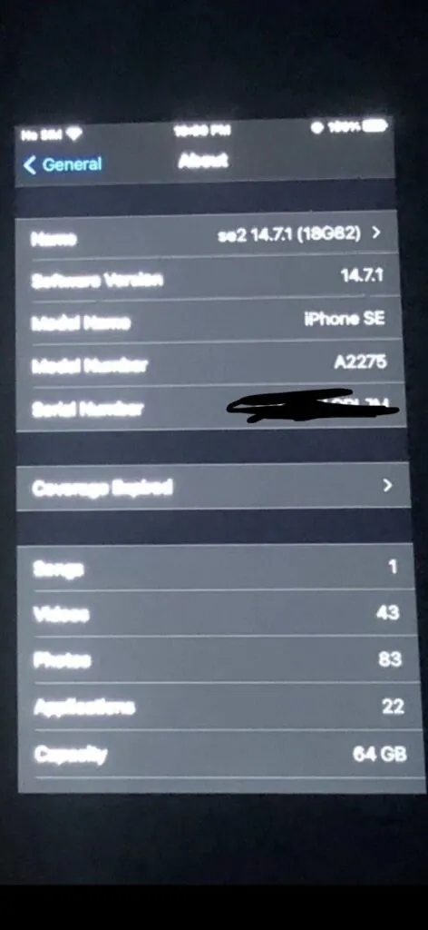 iPhone SE 2020 64GB (A2275) iOS 14.7.1 64 GB