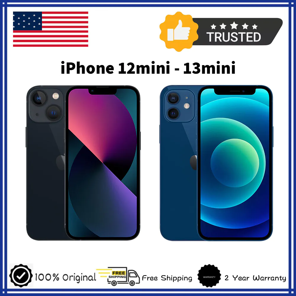 New in Sealed Box Apple iPhone 13 Mini/12 Mini 128/256GB USA Unlocked Smartphone