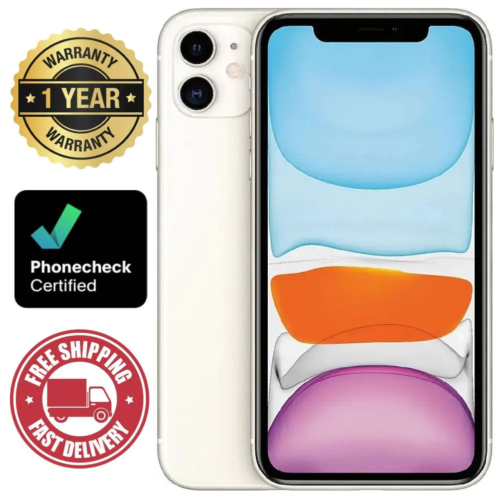 Apple iPhone 11 – 64 GB – White (Unlocked) Smartphone – Excellent
