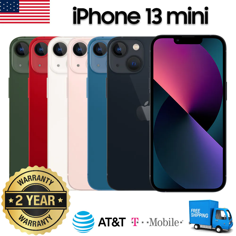 Apple iPhone 13 Mini A2481 128GB 256GB 512GB Factory Unlocked ✨New Sealed ✨