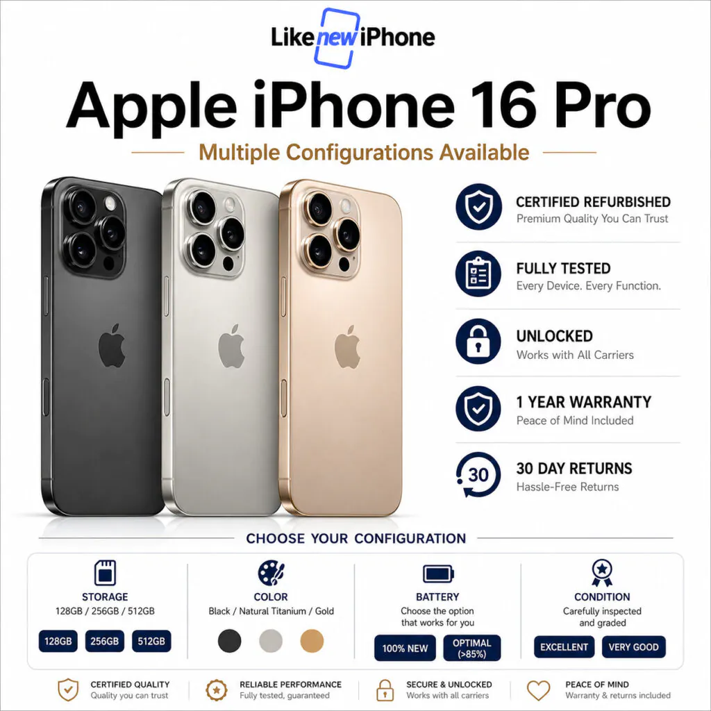 Apple iPhone 16 Pro Max Unlocked 256GB 512GB Natural Titanium Smartphone