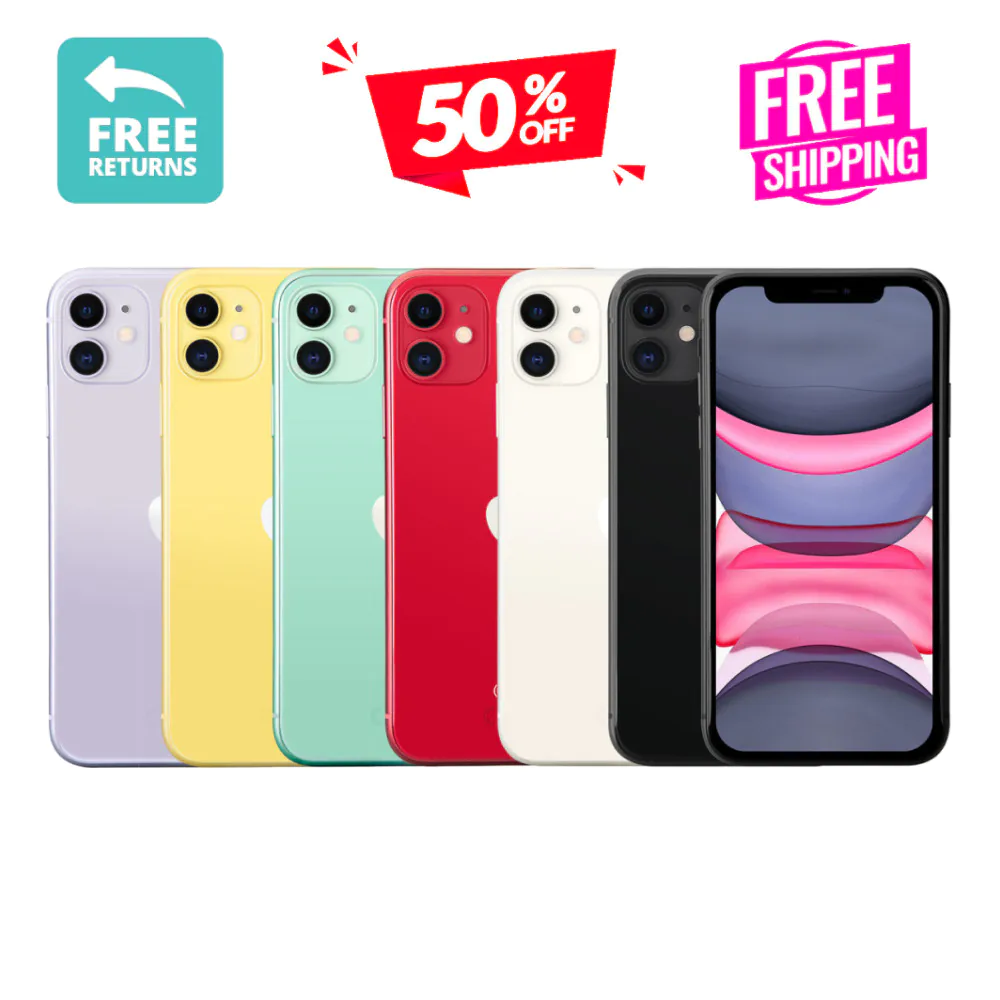 Apple iPhone 11 64GB 128GB Unlocked Verizon Screen 6.1″ Smartphone Yellow Green