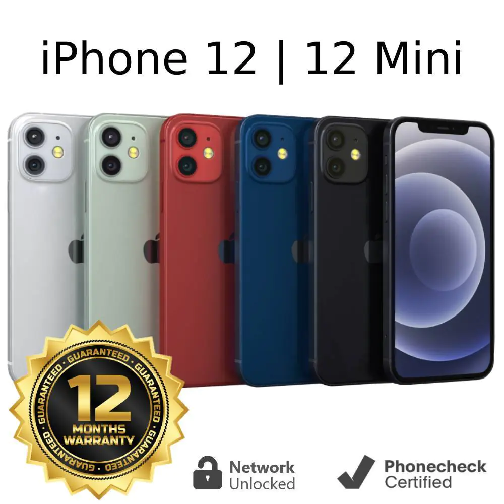 Apple iPhone 12 | 12 mini – 64GB 128GB 256GB – Unlocked T-Mobile AT&T – Good