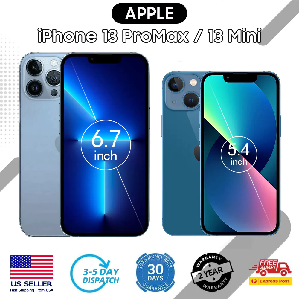 New Apple iPhone 13 PRO MAX/13 MINI 128GB 256GB A2176 A2484 Factory Unlocked