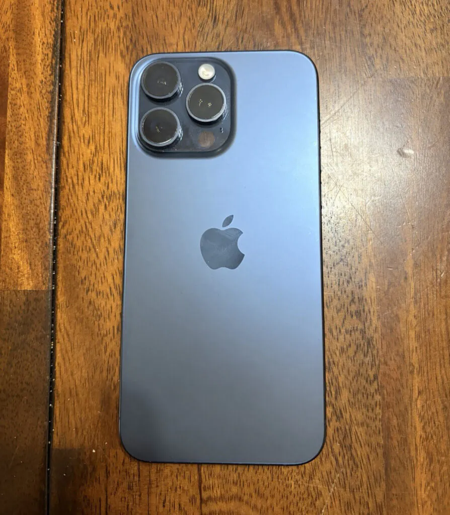 Apple iPhone 15 Pro Max 256GB Blue AT&T Bar Smartphone 12MP Triple Camera