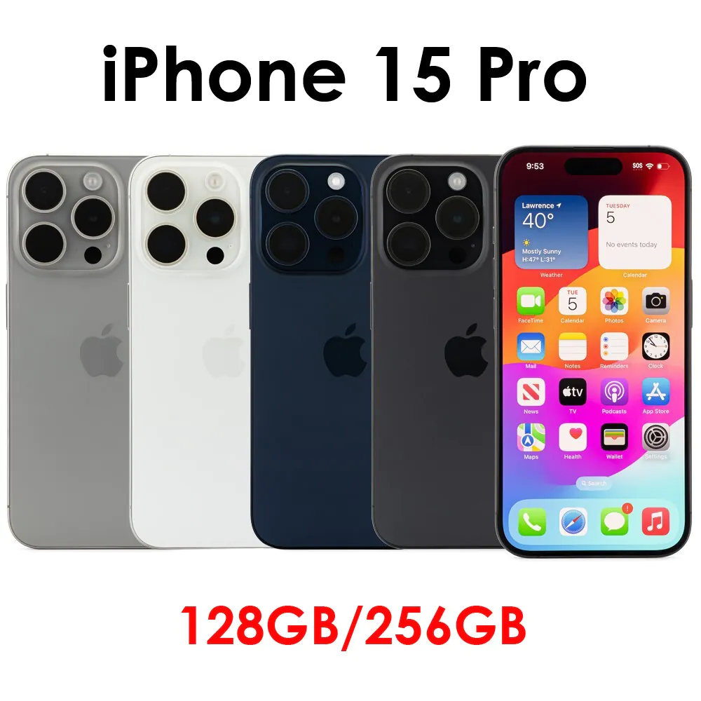 New Apple iPhone 15 Pro 256GB 128GB 5G Factory Unlocked Smartphone No Contract