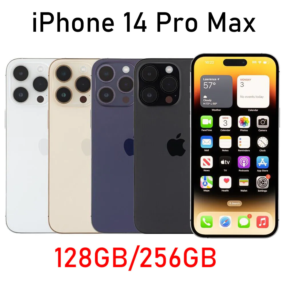 New Apple iPhone 14 Pro Max 256GB 128GB 5G Factory Unlocked Smartphone