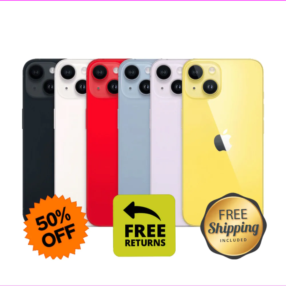 Apple iPhone 14 128GB/512GB Unlocked – Blue, Purple, Red, Free Shipping!
