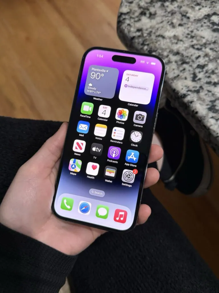 Unlocked Apple iPhone 14 Pro 256GB A2650 Deep Purple MQ1D3LL/A BH 90%