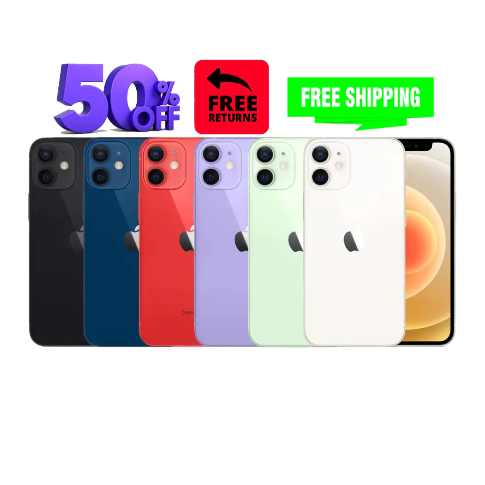 Apple iPhone 12 64GB Unlocked Verizon, AT&T, T-Mobile – Black, Blue, Green