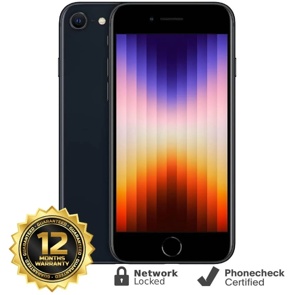 Apple iPhone SE (2022) – 64 GB – Midnight (Straight Talk) Smartphone – Excellent