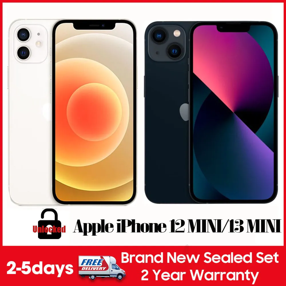 New Apple iPhone 13 Mini/12 Mini 64/128GB/256GB A2481 A2176 Factory Unlocked USA