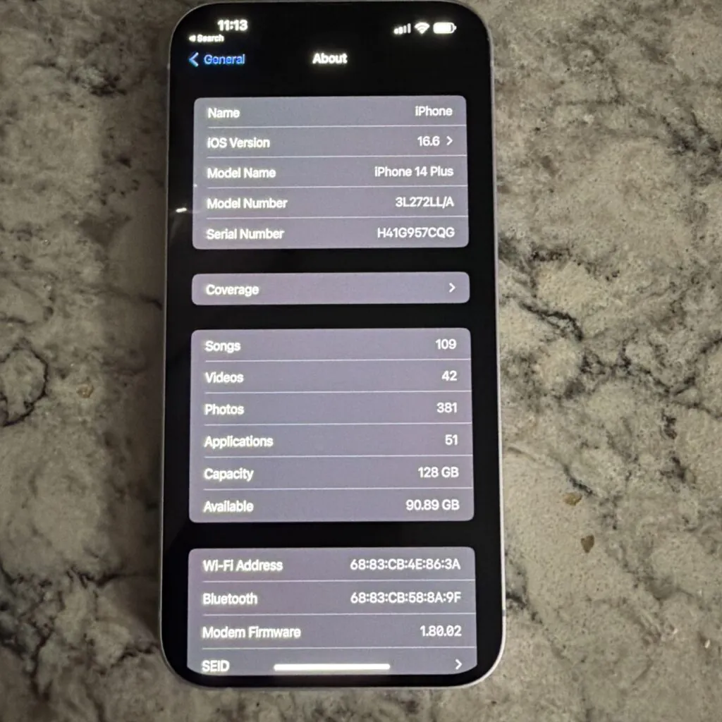 iPhone 14 plus – Demo Loop Off
