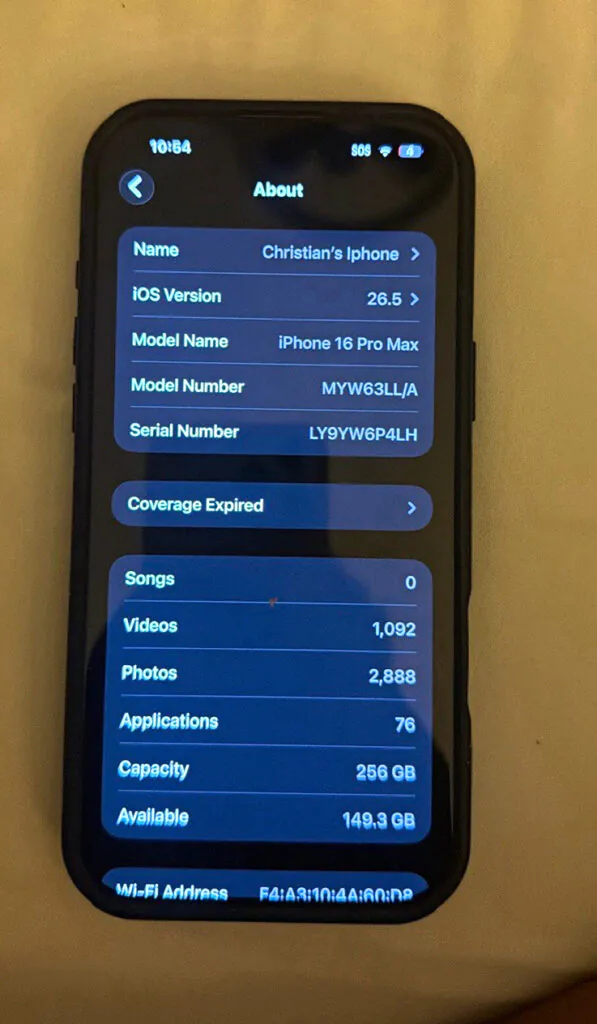 Apple iPhone 16 Pro Max 256GB Gray (MYW63LL/A) iOS Bar Style