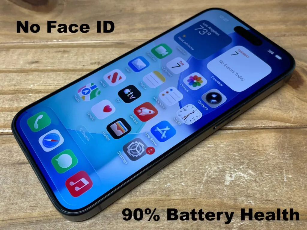 Apple iPhone 15 Pro – 128 GB – Black (Unlocked) A2848 – 90% Bat – Read Desc.