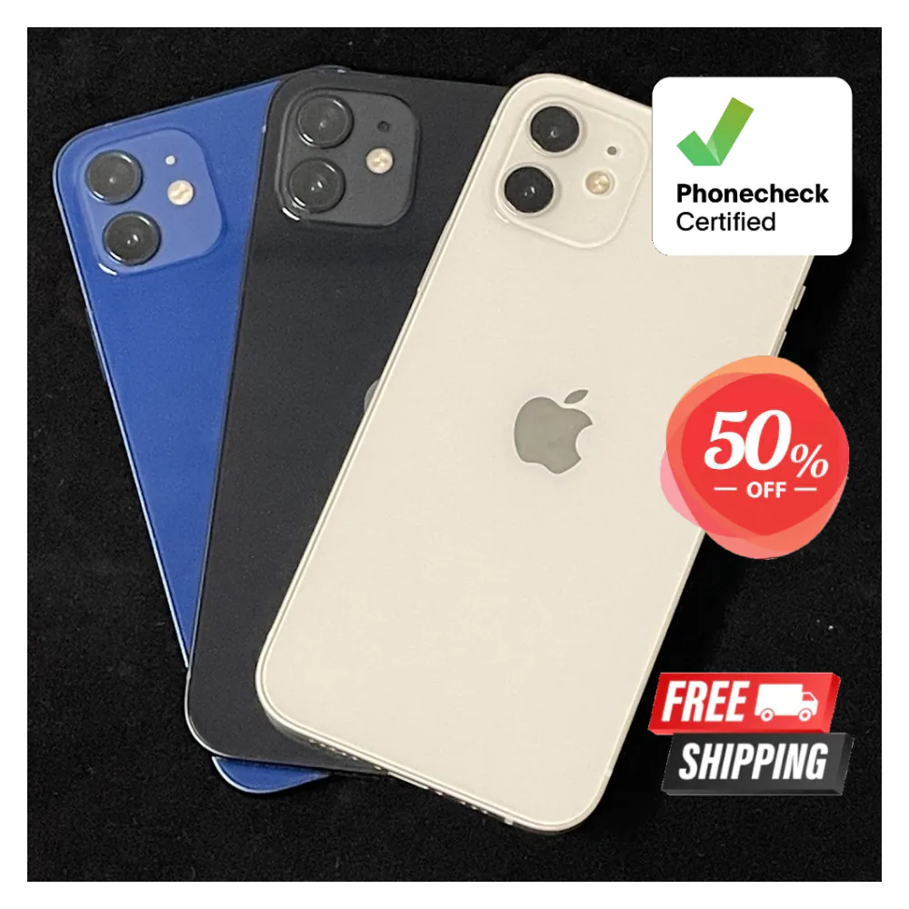 Apple iPhone 12 64GB 128GB Unlocked Verizon AT&T T-Mobile 5G – Black Blue White