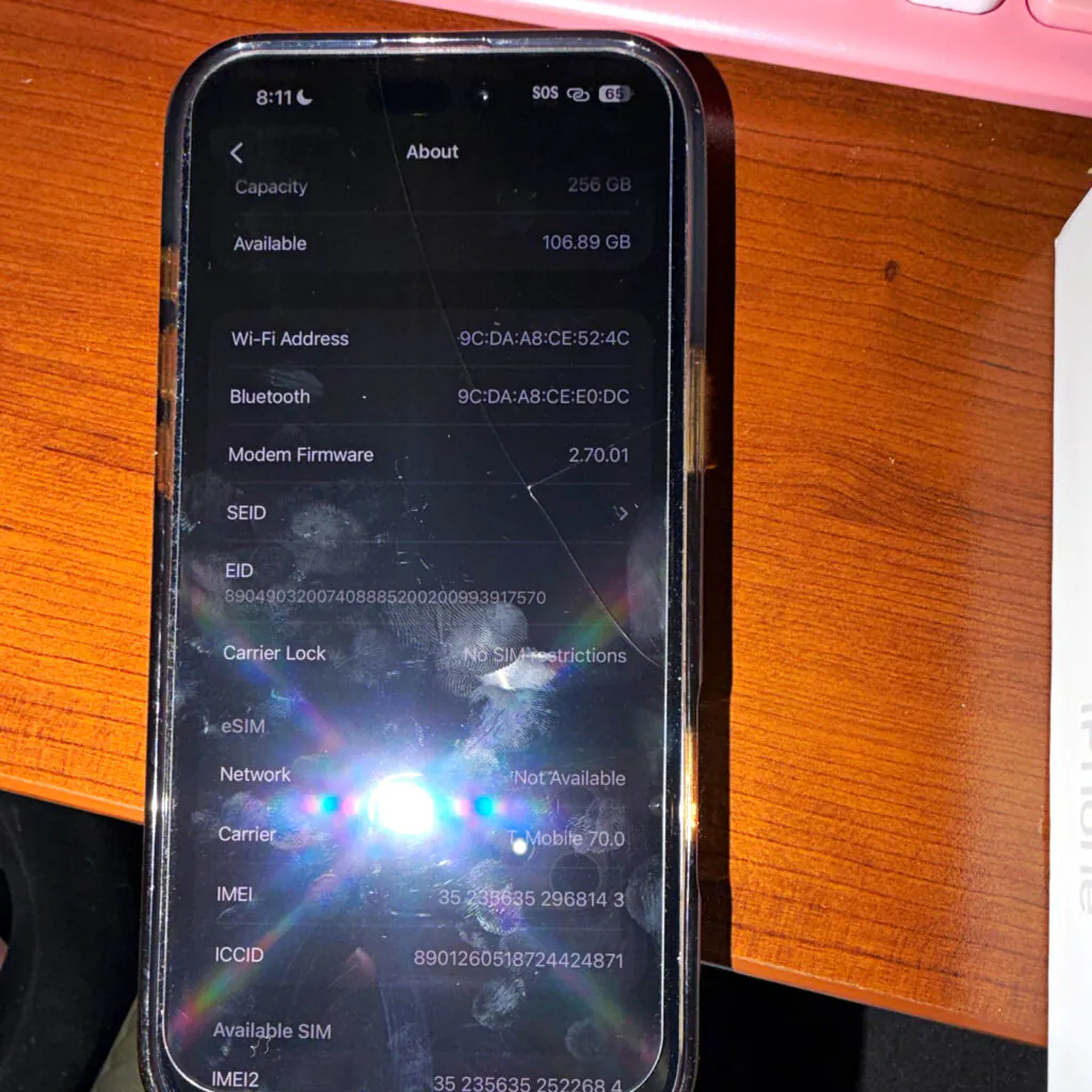 Apple iPhone 16 PRO Max 256GB Silver Unlocked eSIM