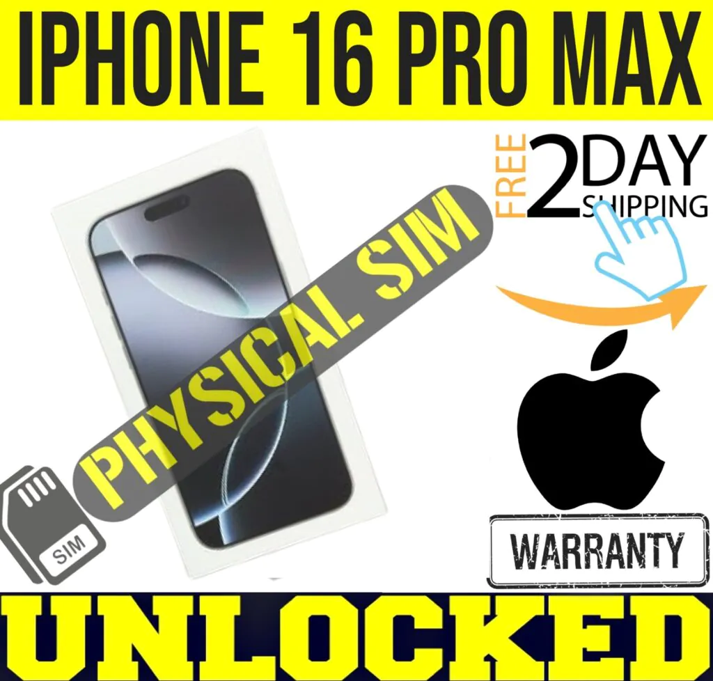 APPLE IPHONE 16 PRO MAX 256GB (UNLOCKED) WHITE ✅PHYSICAL SIM CARD TRAY✅❖SEALED❖