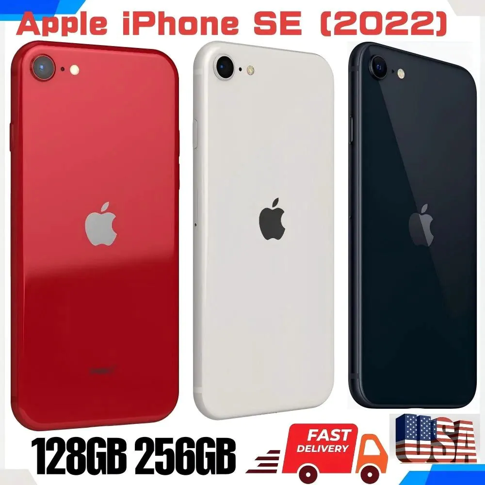 NEW in box Apple iPhone SE 3rd 5G 2022 64/128/256GB FULLY UNLOCKED US Smartphone