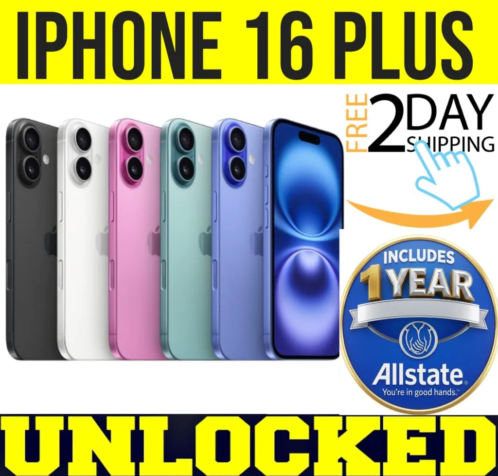 APPLE IPHONE 16 PLUS – 128GB 256GB 512GB (FACTORY UNLOCKED) 1 YR WARRANTY ❖O/B❖