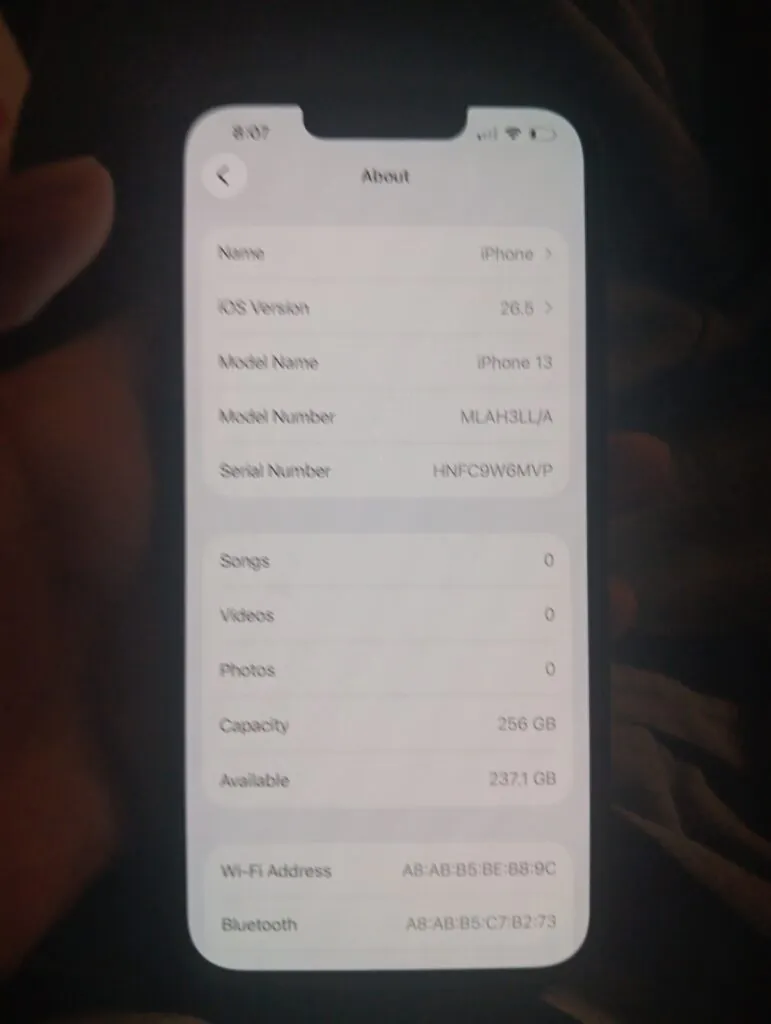 Apple IPhone 13 Unlocked 256 GB  Midnight Blue Excellent Condition