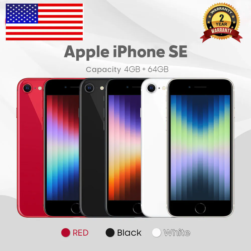 NEW Apple iPhone SE 3rd (2022) 5G 64~256GB Factory Unlocked All Carriers US SHIP