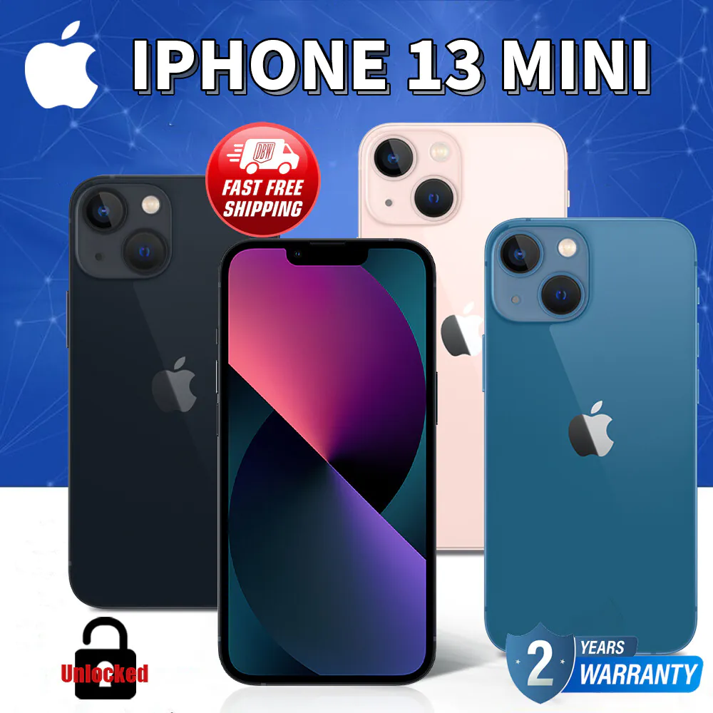 New Sealed Box Apple iPhone 13 MINI A2481 128/256GB Factory Unlocked Smartphone
