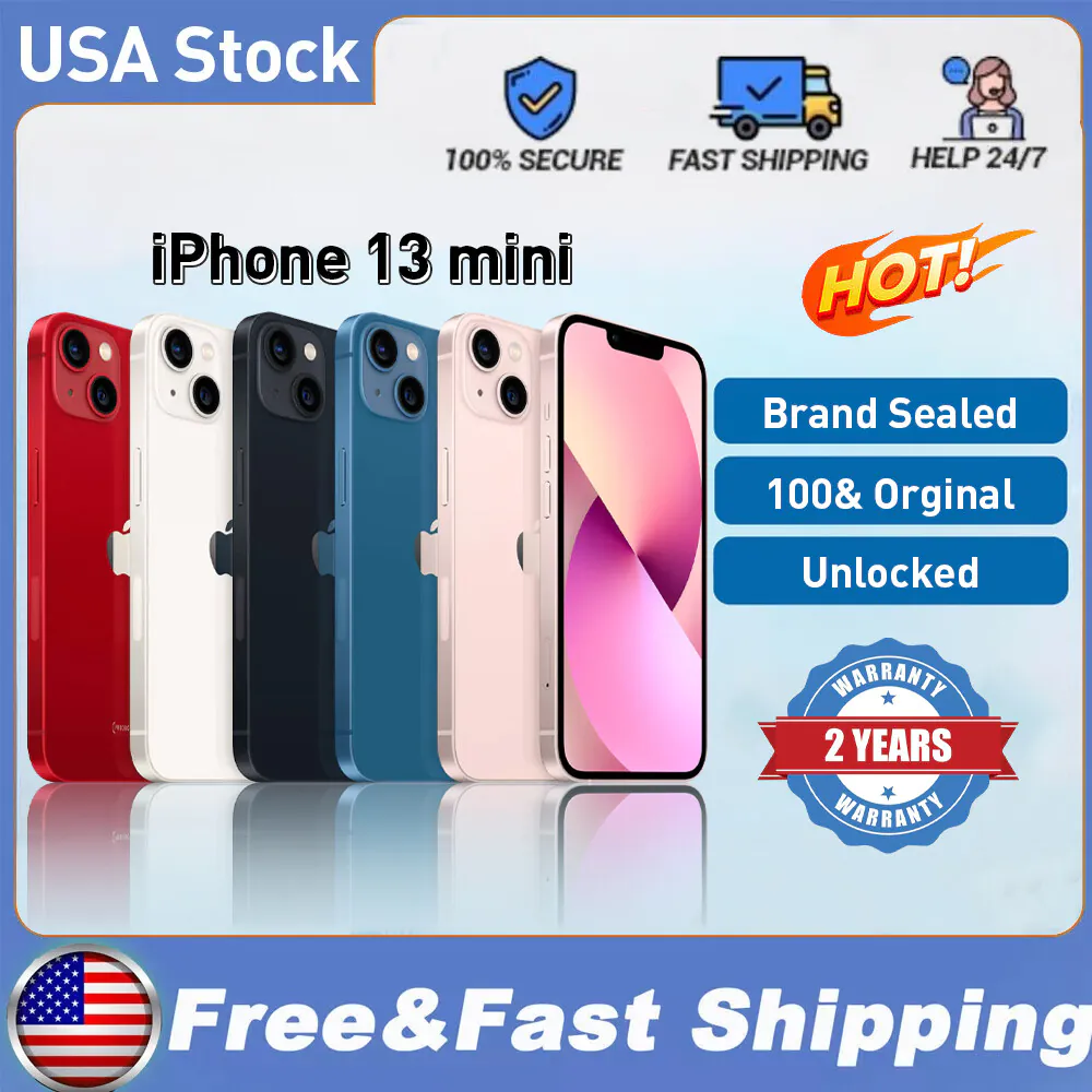 NEW Apple iPhone 13 mini (5G) A2481 128GB/256GB/512GB Fully Unlocked Smartphones
