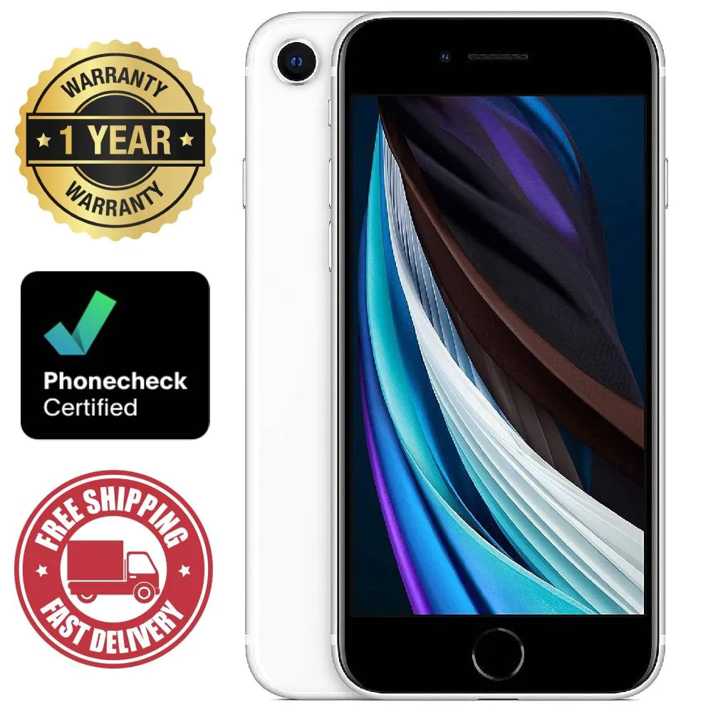 Apple iPhone SE 2nd Gen (2020) 128 GB – White (Unlocked) Smartphone – Excellent