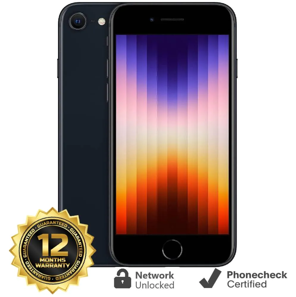 Apple iPhone SE (2022) – 64 GB – Midnight (Unlocked) Smartphone – Very Good