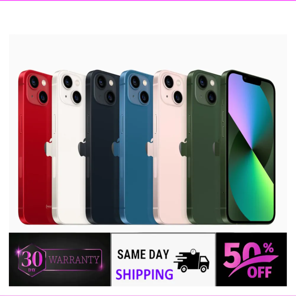 Apple iPhone 13 – Unlocked, Tmobile/Verizon – 128GB/256GB, 5G – Green Red White