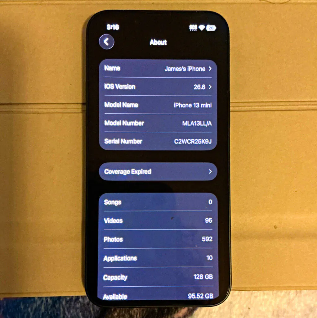 Apple iPhone 13 mini 128GB Black 12MP iOS Wi‑Fi Bluetooth MLA13LL/A