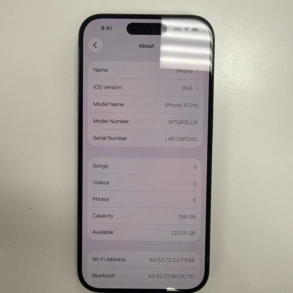 iPhone 15 Pro 256GB Black Titanium Unlocked No Sim Restrictions